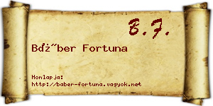 Báber Fortuna névjegykártya
